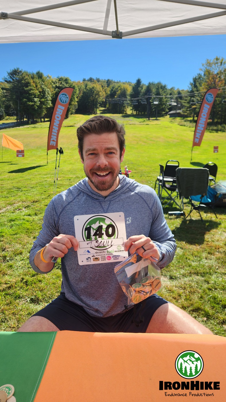 IronHike Mountain Athlete pushing personal limits on self-powered vertical endurance Event at Mohawk Mountain CT