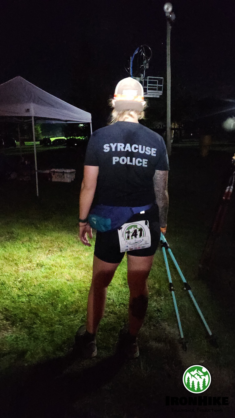 IronHike Mountain Athlete earning vertical gain through the night Mohawk Mountain endurance event
